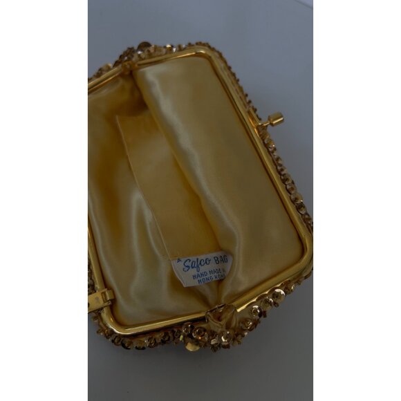 Vintage Gold Sequin Safco Bag Handmade Hong Kong With Chain Strap - Picture 6 of 8